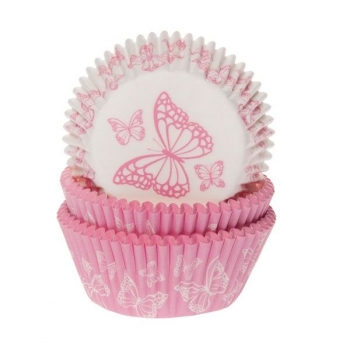 Cupcake Backförmchen - Schmetterlinge Pink